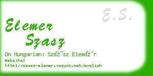 elemer szasz business card